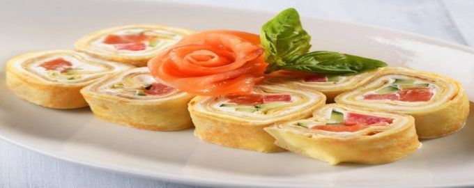 блины с красной рыбой