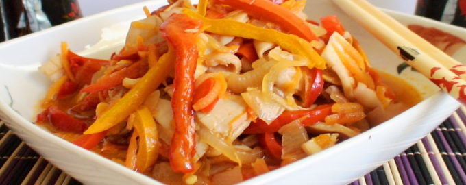 кальмары с овощами