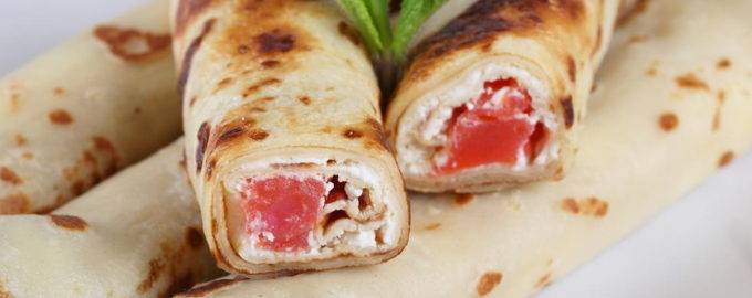 блины с семгой