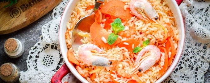 плов с креветками